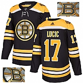Bruins 17 Milan Lucic Black With Special Glittery Logo Adidas Jersey,baseball caps,new era cap wholesale,wholesale hats